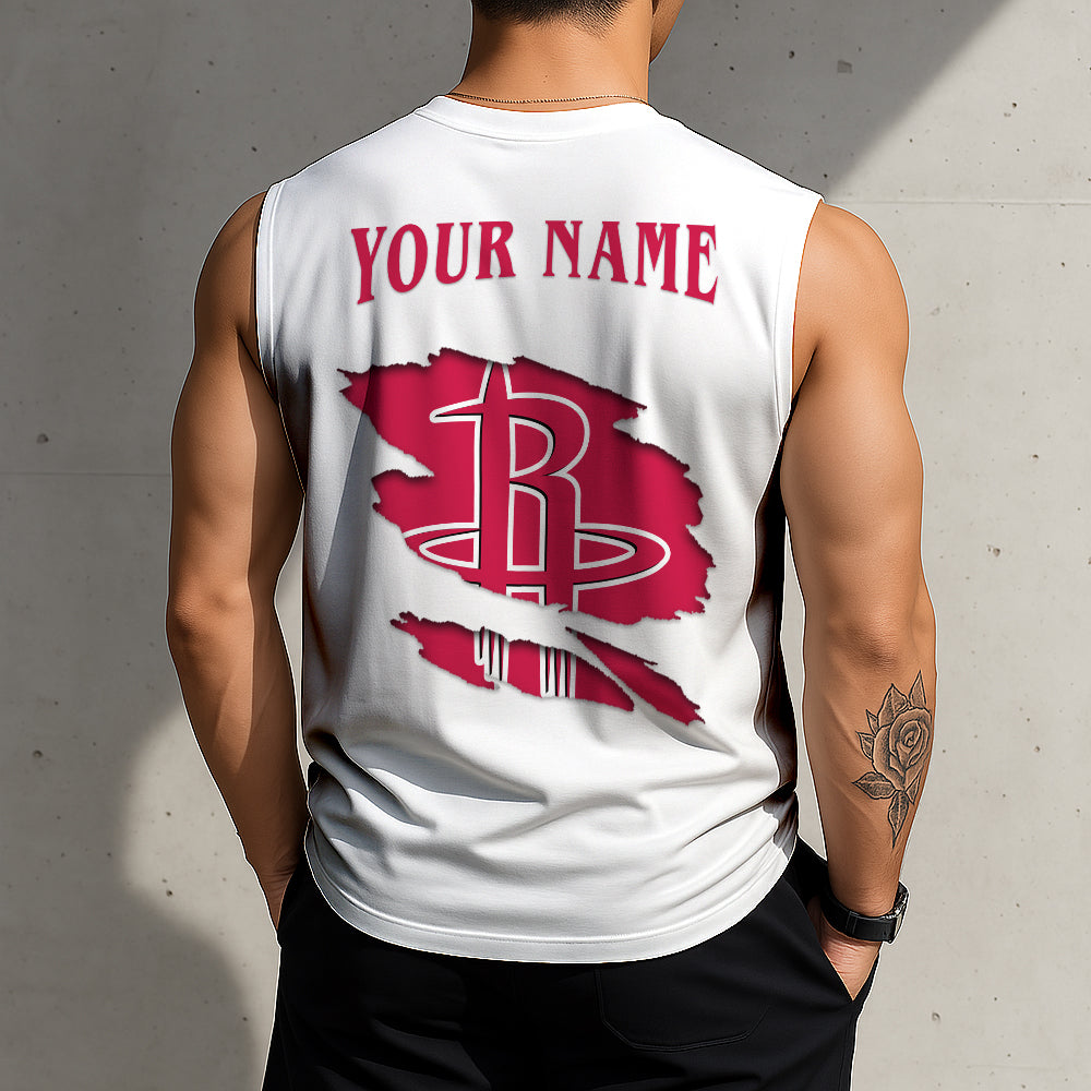 Limited Edition – Customized NBA Houston Rockets Tanktop & Gym Shirt - Image 2
