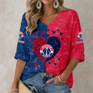 Limited Edition – Customized NBA Washington Wizards Women’s Heart V-Neck Long Sleeve Shirt