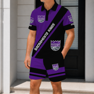 Limited Edition – Customized NBA Sacramento Kings Polo Shirt & Short Pants Set