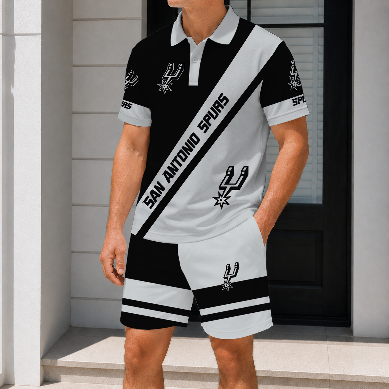 Limited Edition – Customized NBA San Antonio Spurs Polo Shirt & Short Pants Set