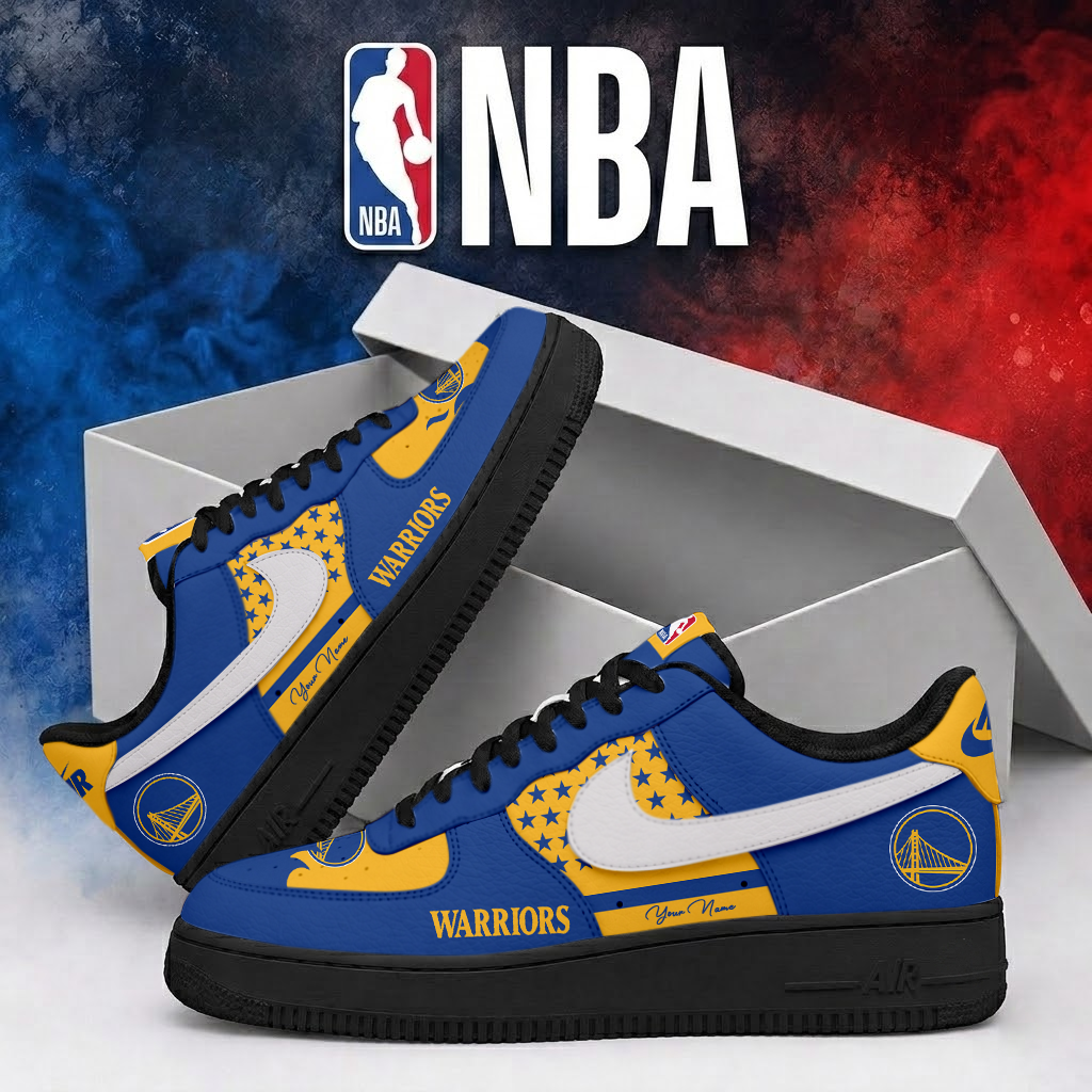 Limited Edition – Customized NBA Golden State Warriors Air Force 1 Shoes - Image 2