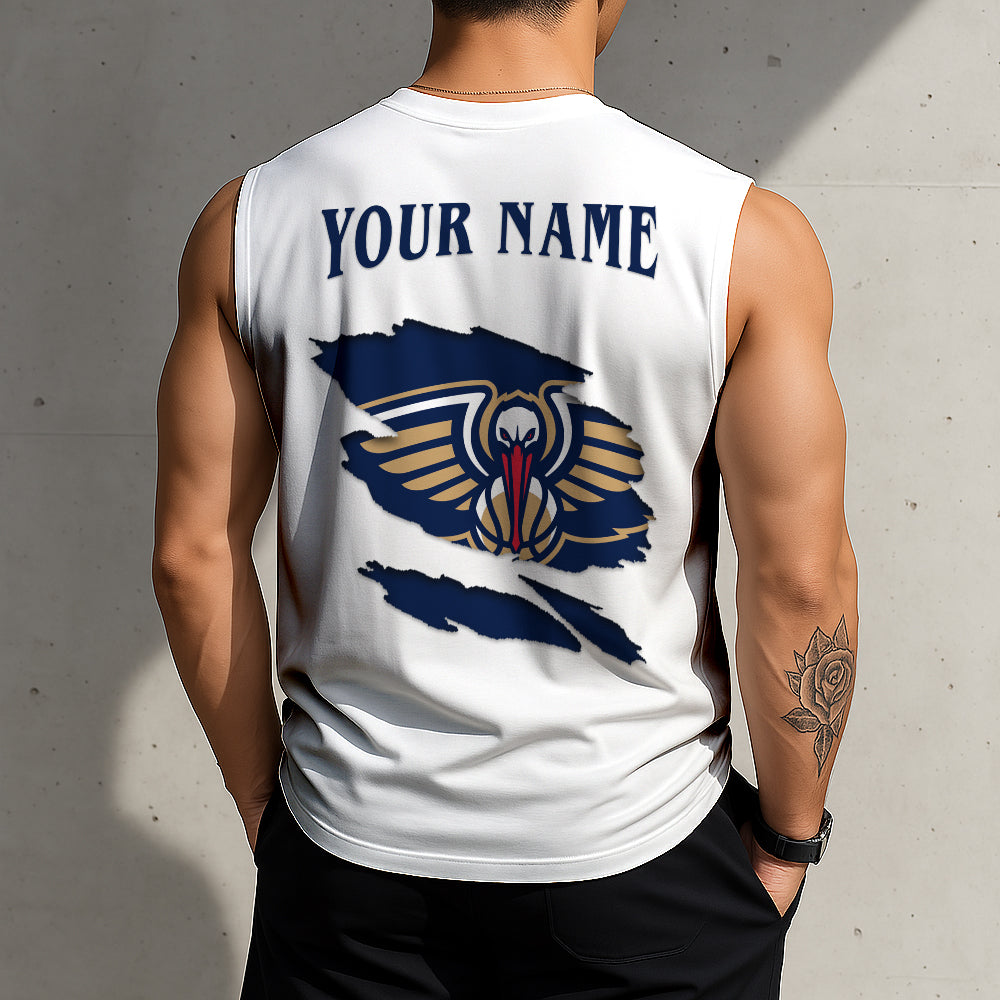 Limited Edition – Customized NBA New Orleans Pelicans Tanktop & Gym Shirt - Image 2