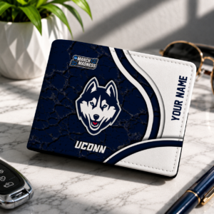 Limited Edition – Customized NCAA Uconn Huskies Leather Wallet