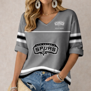 Limited Edition – Customized NBA San Antonio Spurs Women’s Heart V-Neck Long Sleeve Shirt