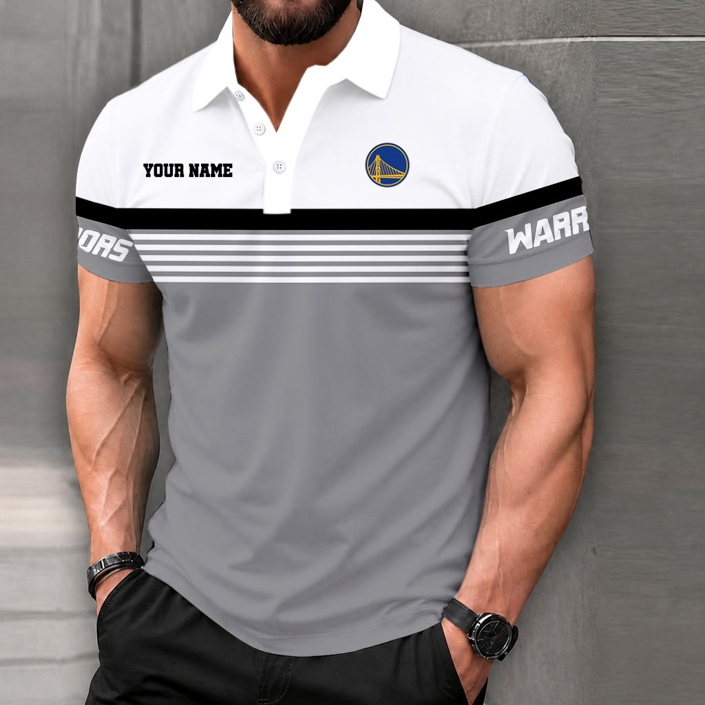 Limited Edition – Customized NBA Golden State Warriors Polo Shirt - Image 2