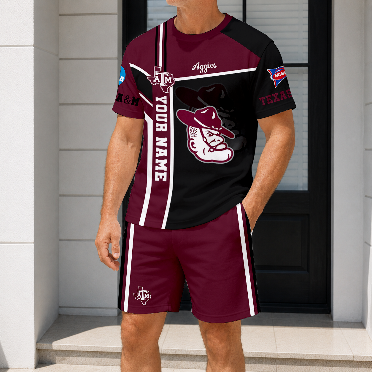 Limited Edition – Customized NCAA Texas A&M Aggies T-Shirt & Short Pants Set