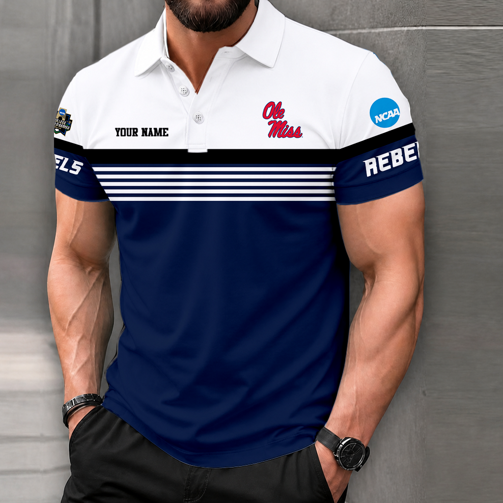 Limited Edition – Customized NCAA Ole Miss Rebels Polo Shirt - Image 2