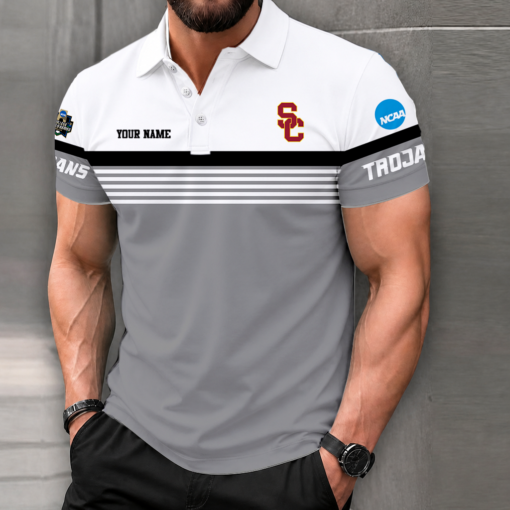 Limited Edition – Customized NCAA Usc Trojans Polo Shirt - Image 3