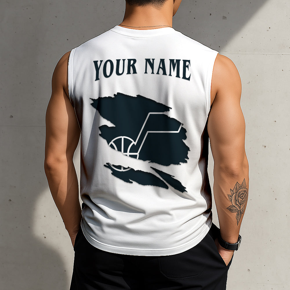 Limited Edition – Customized NBA Utah Jazz Tanktop & Gym Shirt - Image 2
