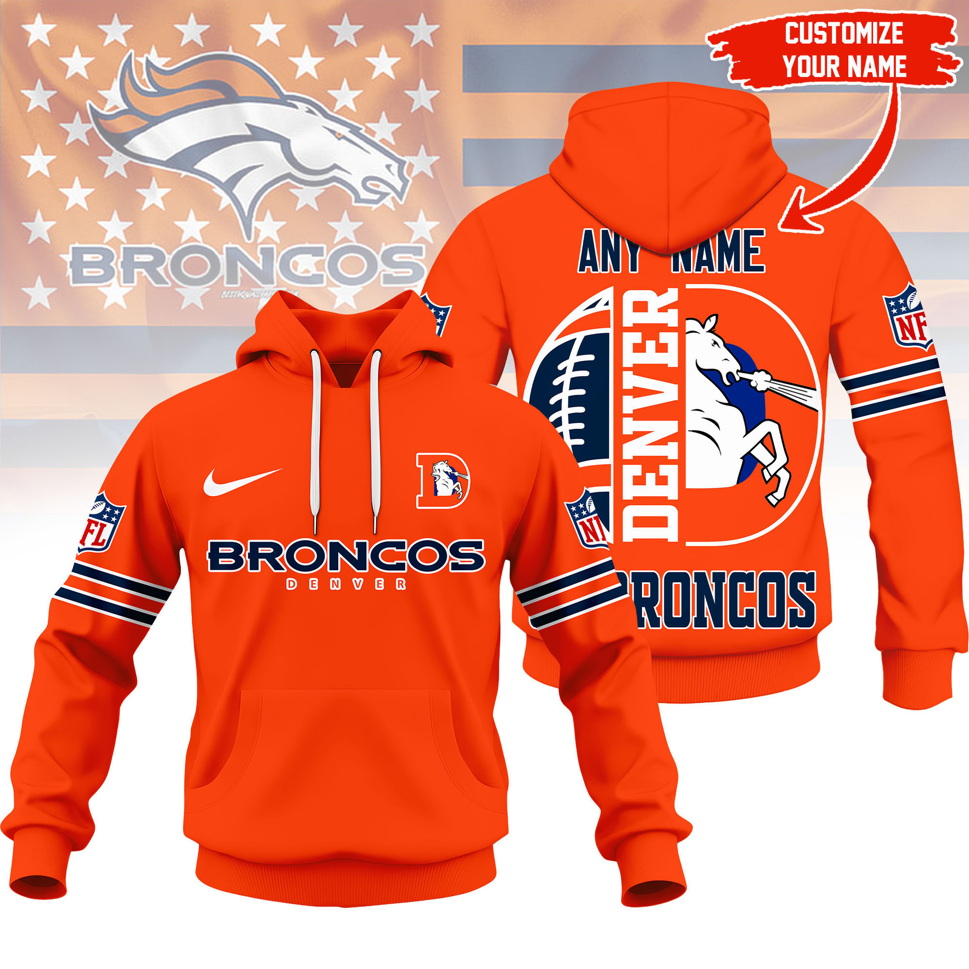 Limited Edition – Customized NFL Denver Broncos Hoodie, Zip Hoodie