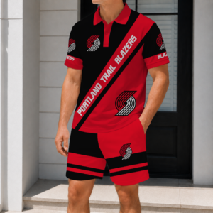Limited Edition – Customized NBA Portland Trail Blazers Polo Shirt & Short Pants Set