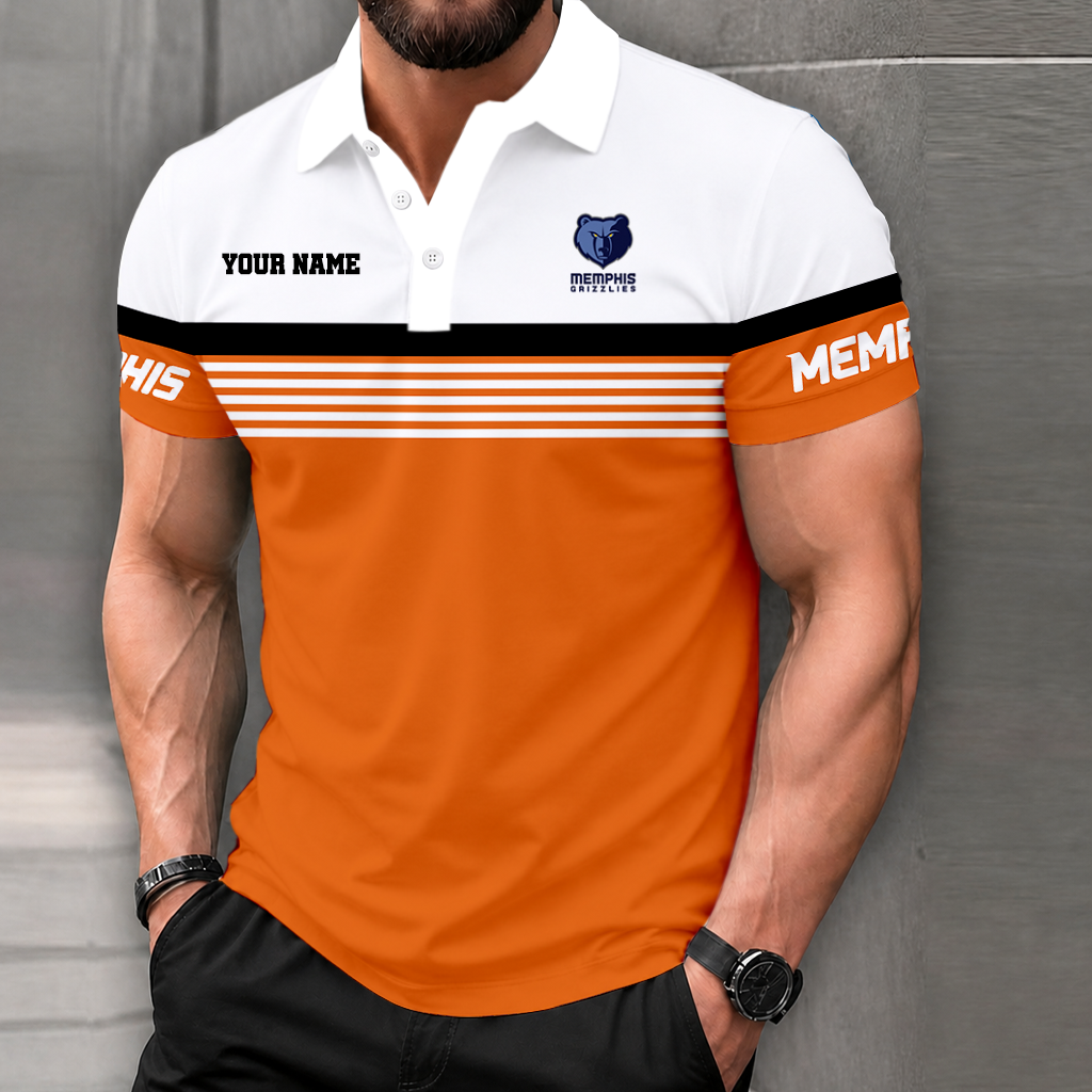 Limited Edition – Customized NBA Memphis Grizzlies Polo Shirt - Image 4