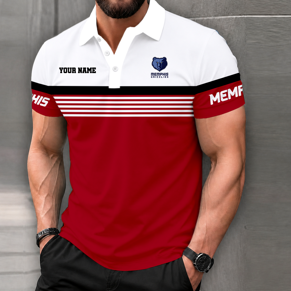 Limited Edition – Customized NBA Memphis Grizzlies Polo Shirt - Image 5