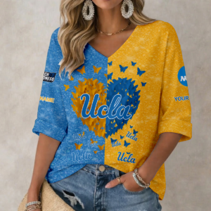 Limited Edition – Customized NCAA Ucla Bruins Women’s Heart V-Neck Long Sleeve Shirt