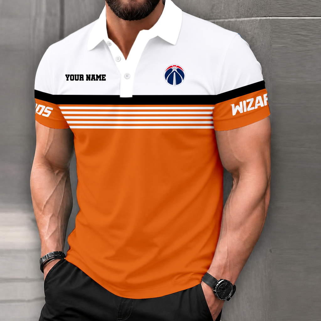 Limited Edition – Customized NBA Washington Wizards Polo Shirt - Image 5