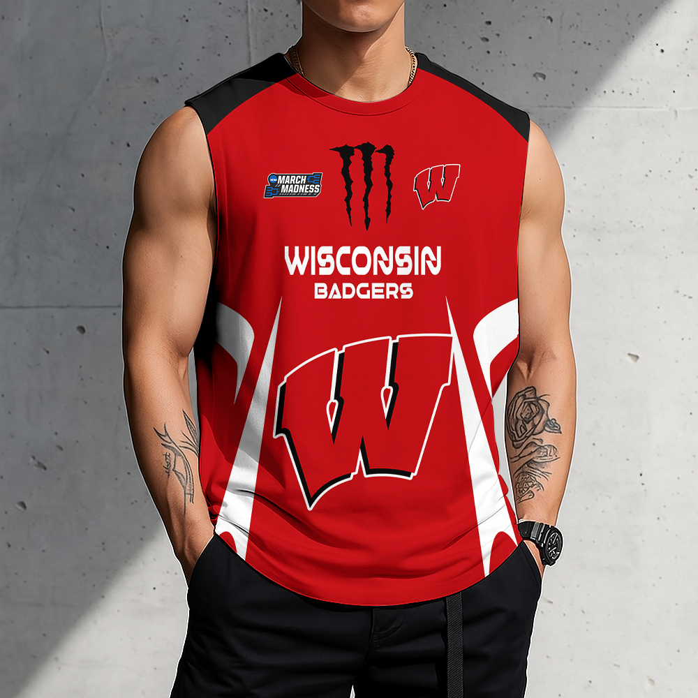 Limited Edition – Customized NCAA Wisconsin Badgers Men’s Gym Shirt