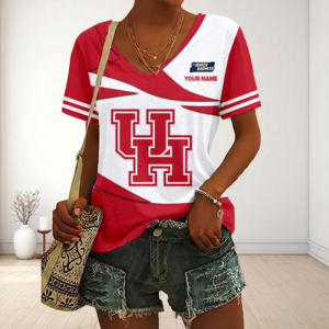 Limited Edition – Customized NCAA Houston Cougars V-Neck Female Shirt
