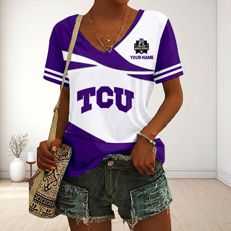 Limited Edition – Customized NCAA Tcu Horned Frogs V-Neck Female Shirt