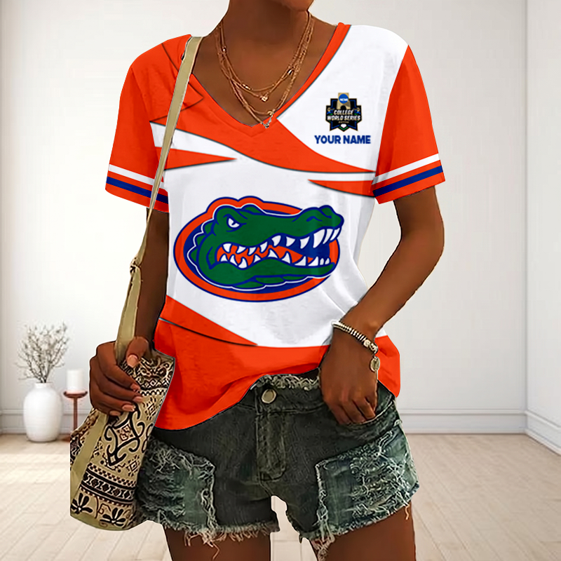 Limited Edition – Customized NCAA Florida Gators V-Neck Female Shirt