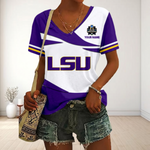 Limited Edition – Customized NCAA Lsu Tigers V-Neck Female Shirt