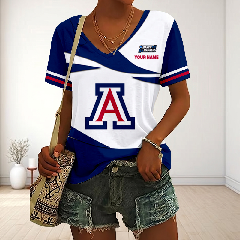 Limited Edition – Customized NCAA Arizona Wildcats V-Neck Female Shirt