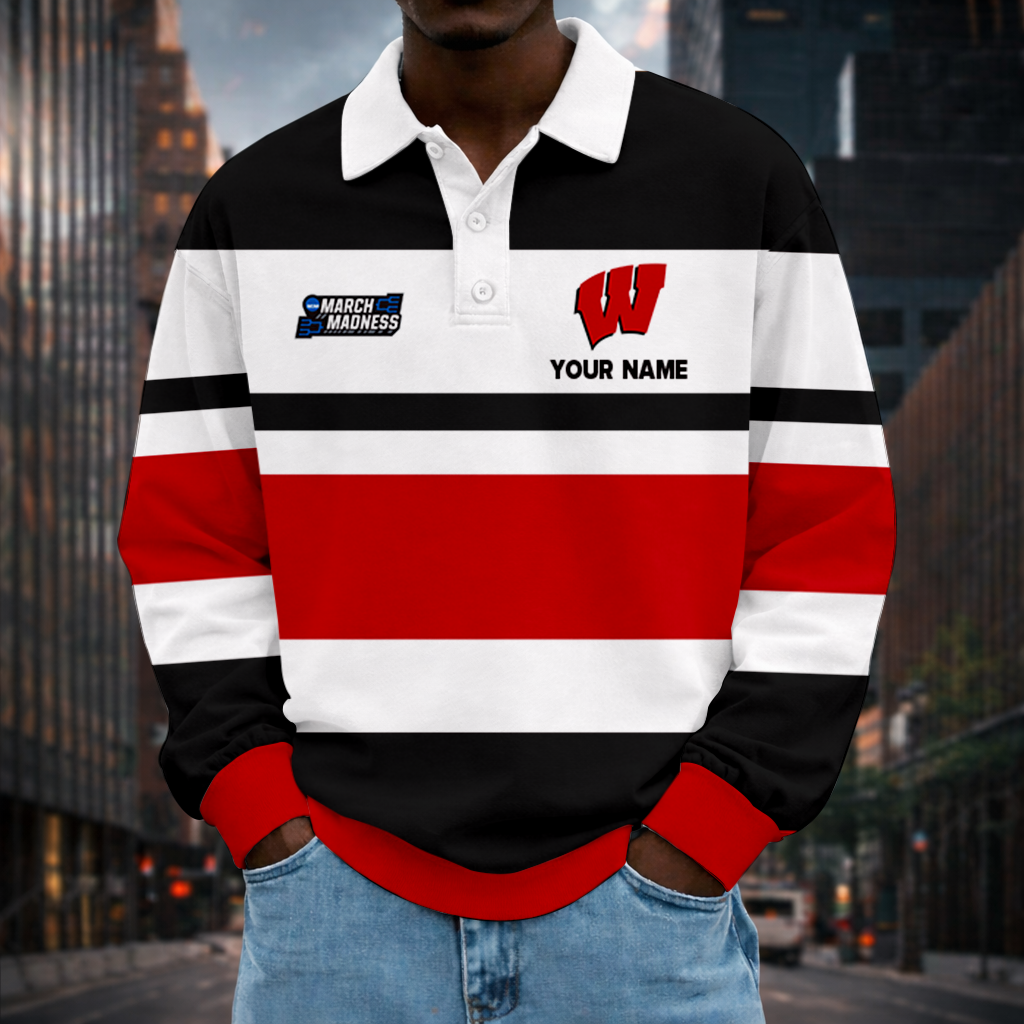 Limited Edition – Customized NCAA Wisconsin Badgers Unisex Long Sleeve Polo Shirt