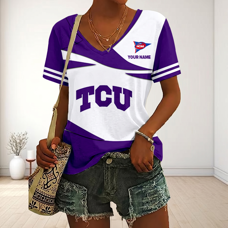Limited Edition – Customized NCAA Tcu Horned Frogs V-Neck Female Shirt