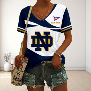 Limited Edition – Customized NCAA Notre Dame Fighting Irish V-Neck Female Shirt