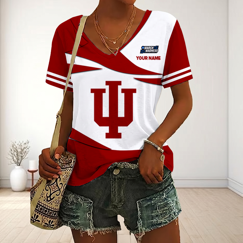 Limited Edition – Customized NCAA Indiana Hoosiers V-Neck Female Shirt
