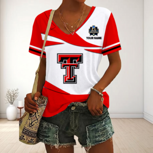 Limited Edition – Customized NCAA Texas Tech Red Raiders V-Neck Female Shirt