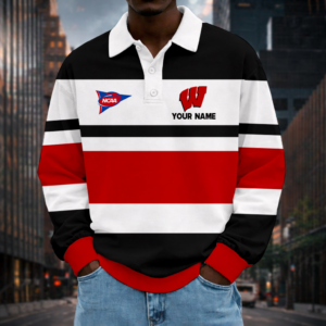 Limited Edition – Customized NCAA Wisconsin Badgers Unisex Long Sleeve Polo Shirt