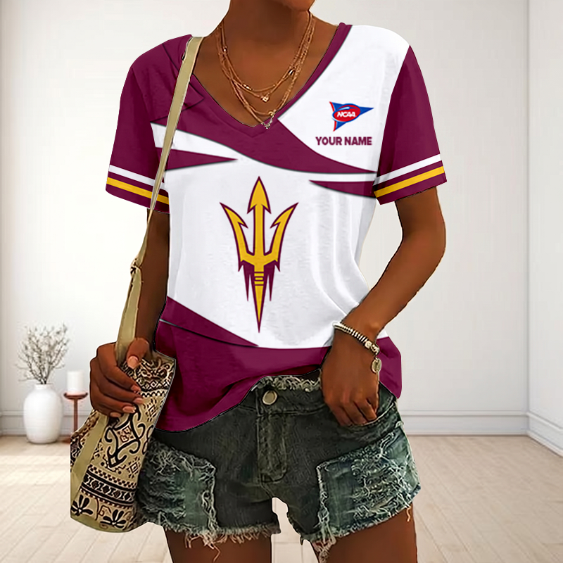 Limited Edition – Customized NCAA Arizona State Sun Devils V-Neck Female Shirt