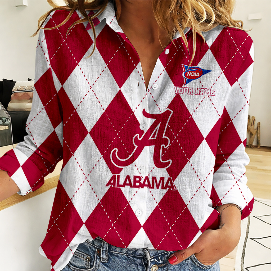 Limited Edition – Customized NCAA Alabama Crimson Tide Women Casual Shirt For Fan