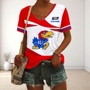 Limited Edition – Customized NCAA Kansas Jayhawks V-Neck Female Shirt