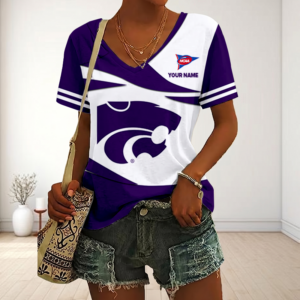Limited Edition – Customized NCAA Kansas State Wildcats V-Neck Female Shirt