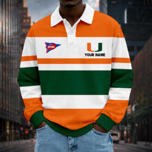 Limited Edition – Customized NCAA Miami Hurricanes Unisex Long Sleeve Polo Shirt