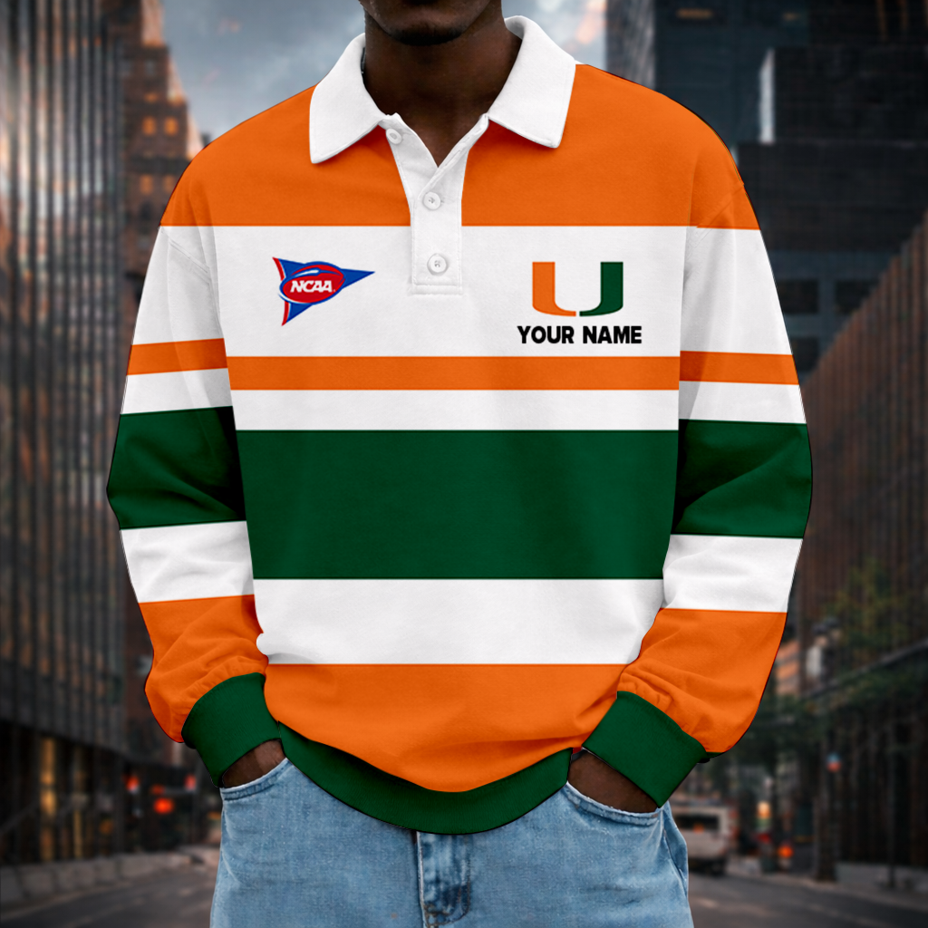 Limited Edition – Customized NCAA Miami Hurricanes Unisex Long Sleeve Polo Shirt