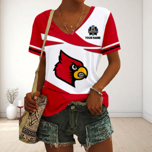 Limited Edition – Customized NCAA Louisville Cardinals V-Neck Female Shirt