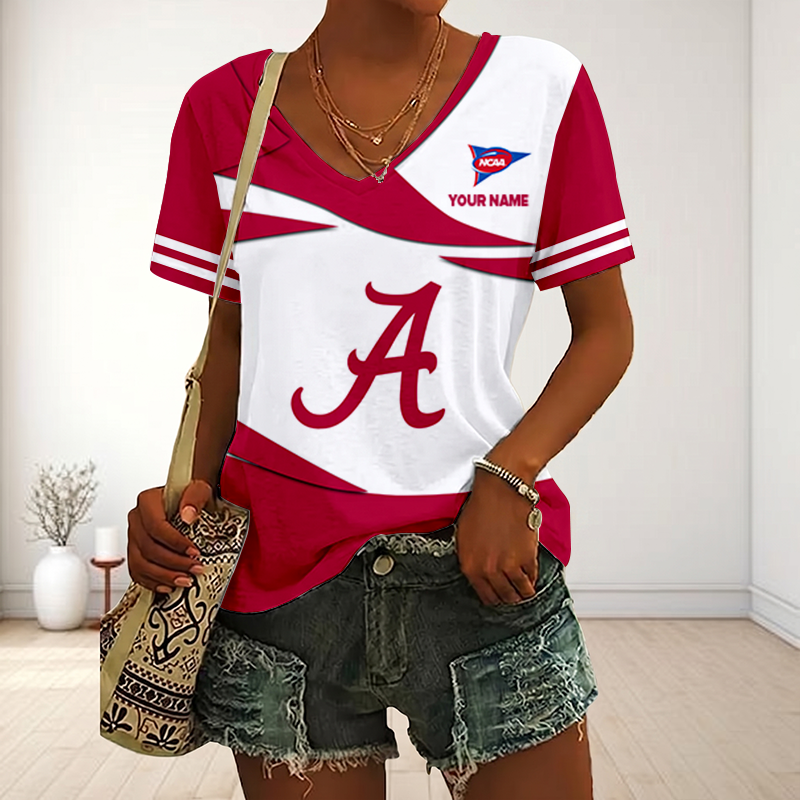 Limited Edition – Customized NCAA Alabama Crimson Tide V-Neck Female Shirt