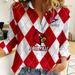 Limited Edition – Customized NCAA Louisville Cardinals Women Casual Shirt For Fan
