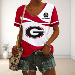Limited Edition – Customized NCAA Georgia Bulldogs V-Neck Female Shirt