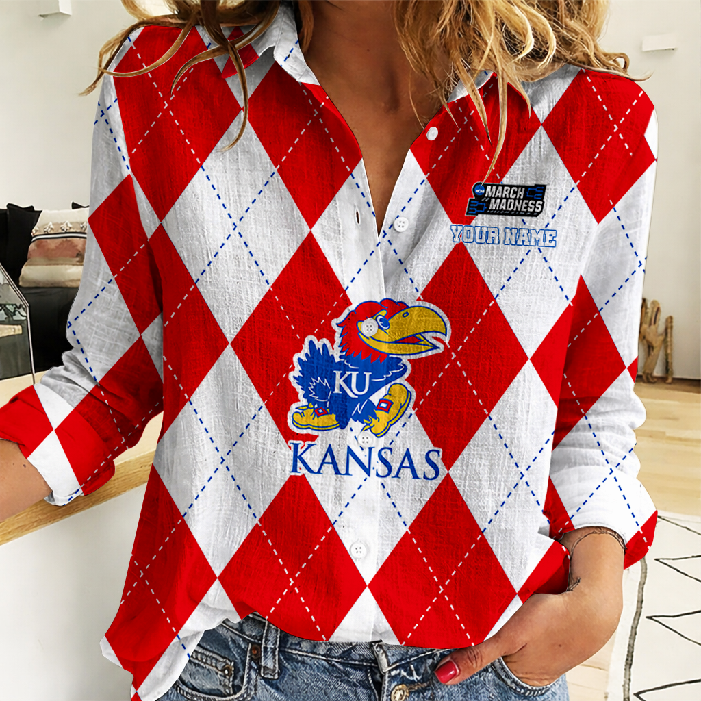 Limited Edition – Customized NCAA Kansas Jayhawks Women Casual Shirt For Fan