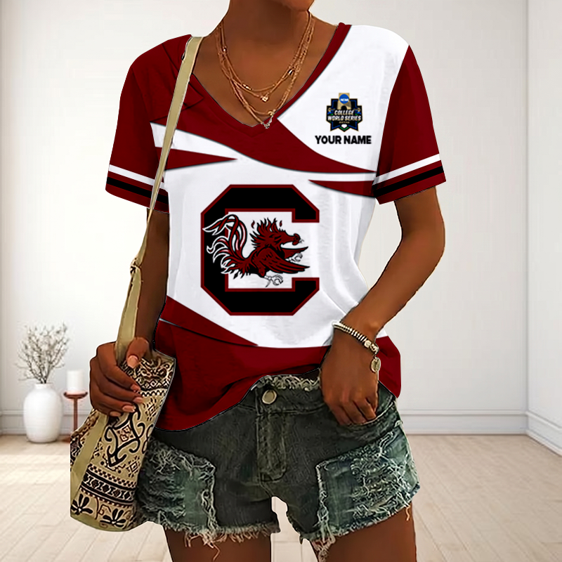 Limited Edition – Customized NCAA South Carolina Gamecocks V-Neck Female Shirt