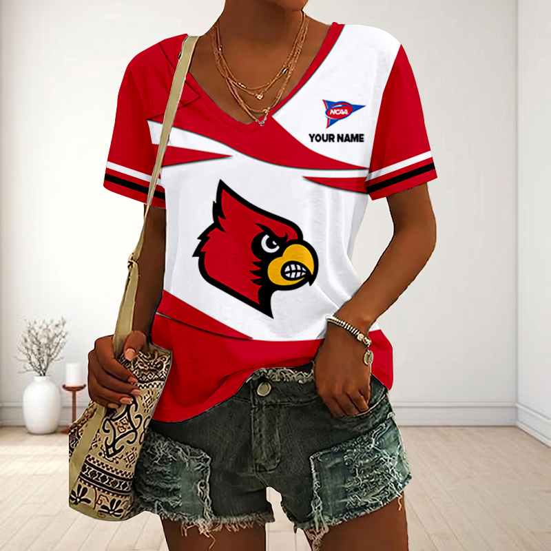 Limited Edition – Customized NCAA Louisville Cardinals V-Neck Female Shirt