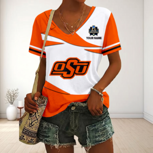 Limited Edition – Customized NCAA Oklahoma State Cowboys V-Neck Female Shirt