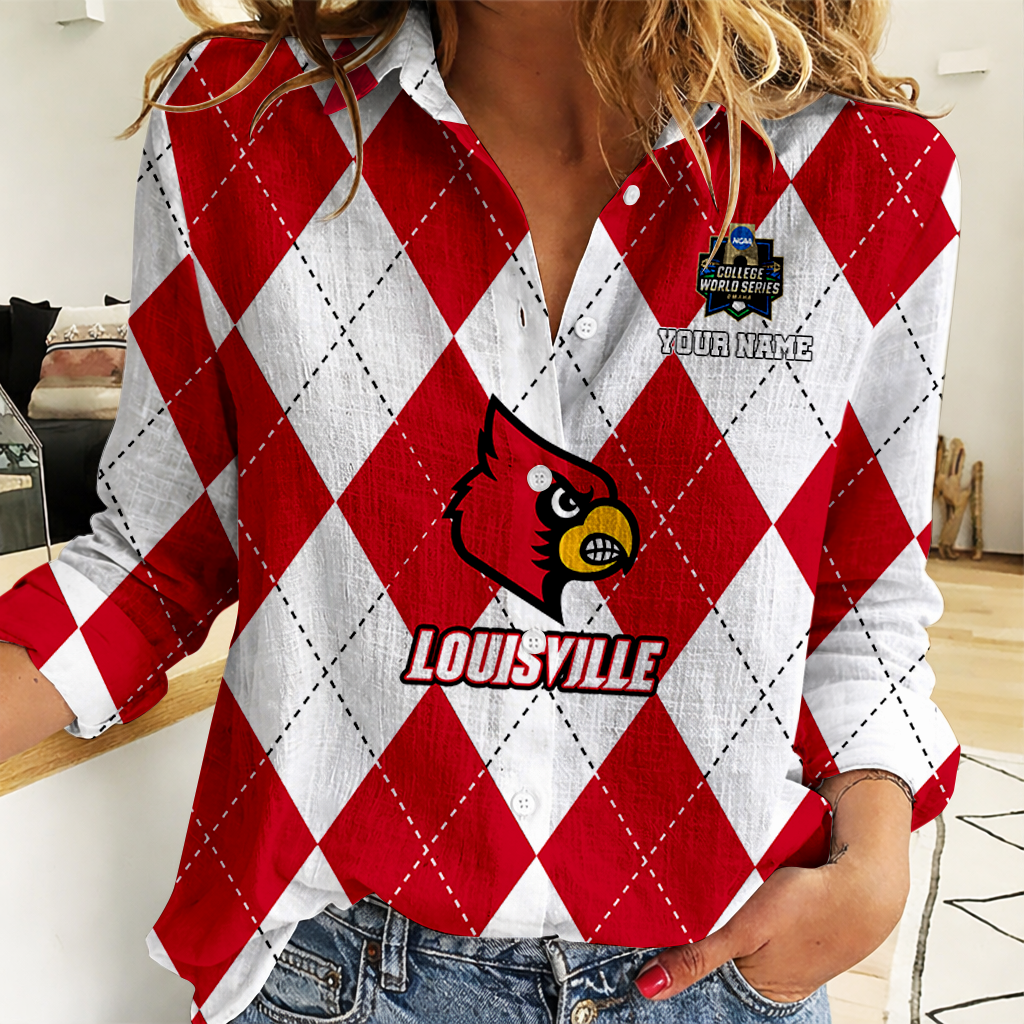Limited Edition – Customized NCAA Louisville Cardinals Women Casual Shirt For Fan