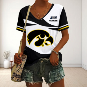Limited Edition – Customized NCAA Iowa Hawkeyes V-Neck Female Shirt