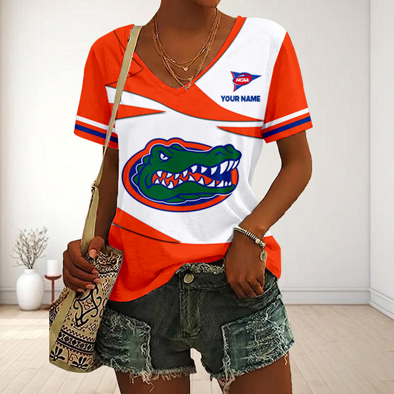 Limited Edition – Customized NCAA Florida Gators V-Neck Female Shirt