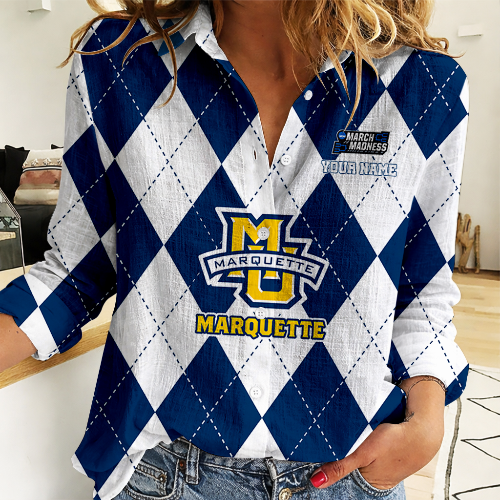 Limited Edition – Customized NCAA Marquette Golden Eagles Women Casual Shirt For Fan