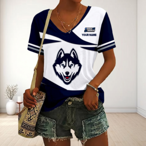 Limited Edition – Customized NCAA UConn Huskies V-Neck Female Shirt